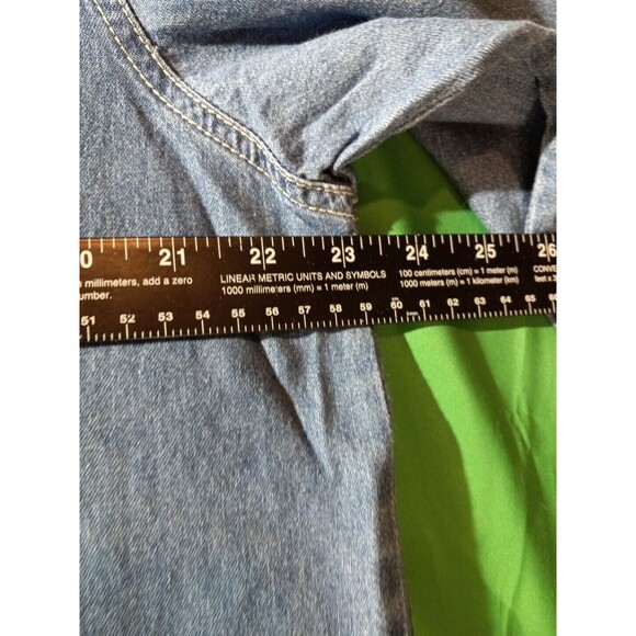 Nut Cracker Womens Christmas Theme Embroidered Long Sleeve Denim Shirt Size L - Picture 8 of 8